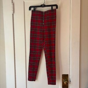 Zara plaid red skinny pants